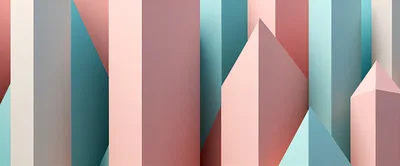 Abstract 3D Geometric Shapes With Pastel Color Palette