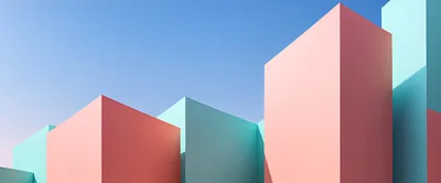 Abstract 3D Geometric Blocks In Pastel Colors