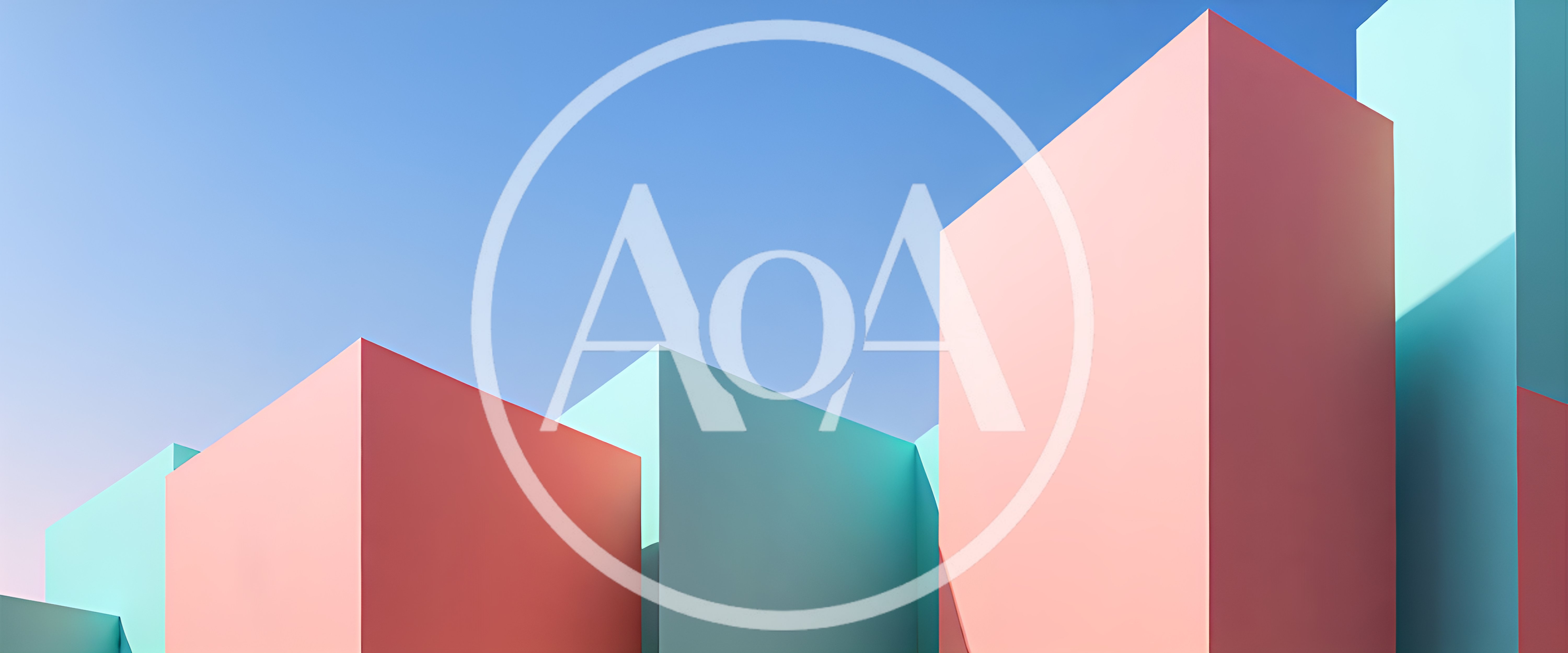 Abstract 3D Geometric Blocks In Pastel Colors