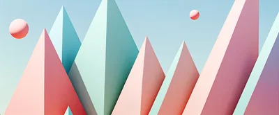 Abstract 3D Geometric Pyramid Mountain Landscape