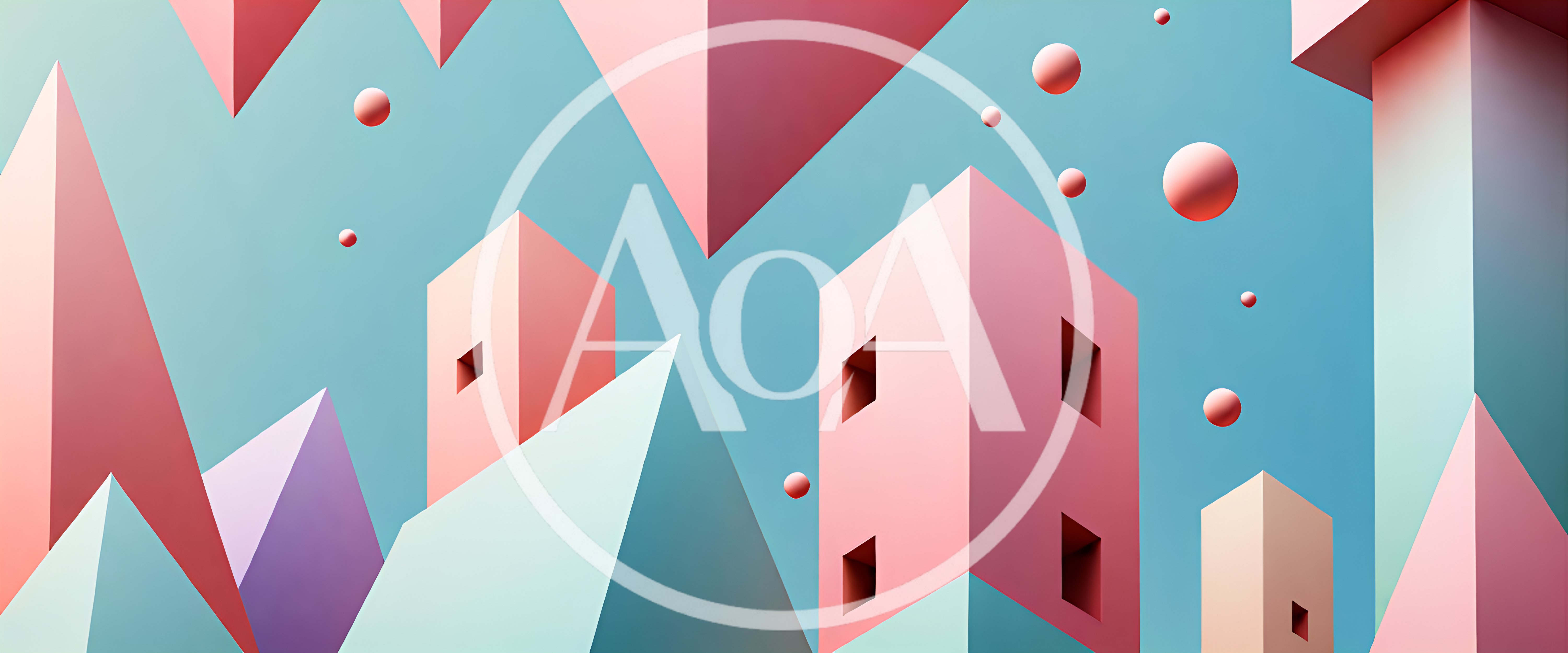 Abstract Geometric 3D Shapes With Floating Spheres
