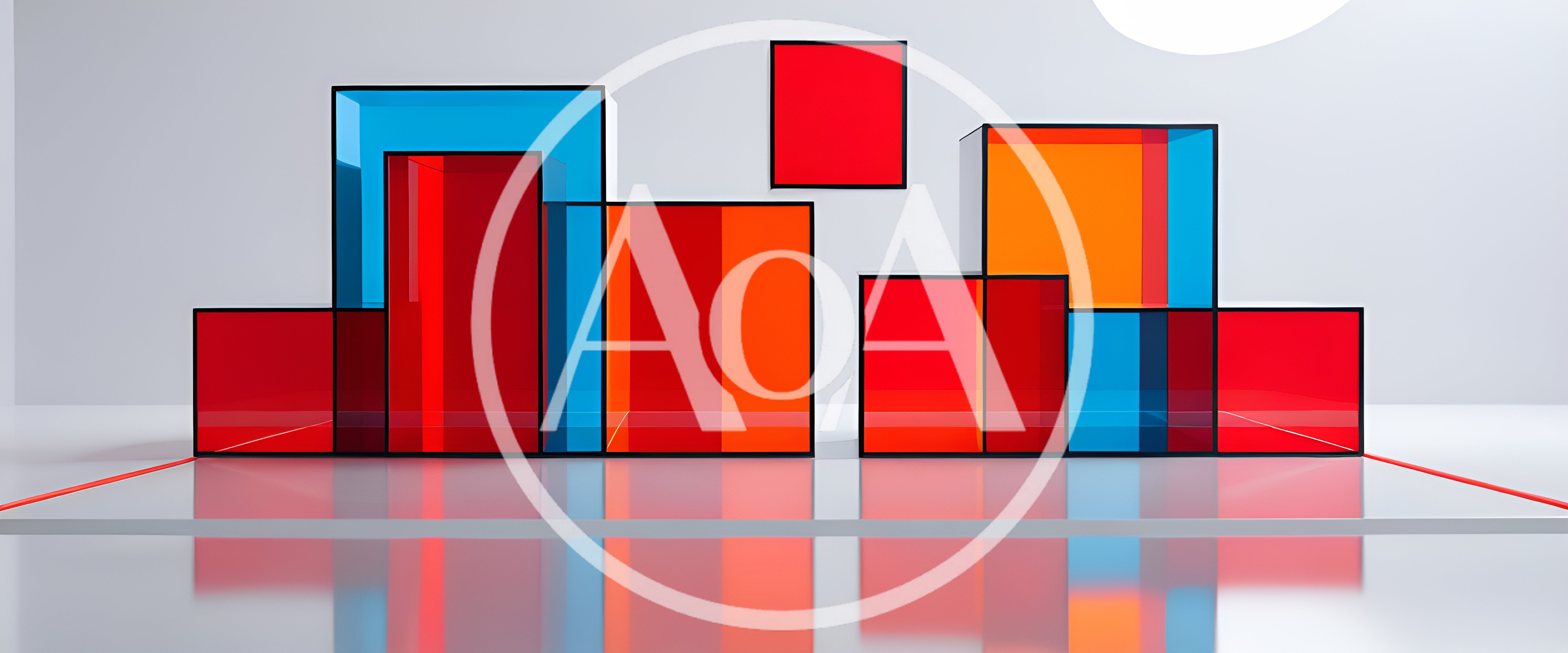 Abstract Geometric Glass Cubes With Vibrant Colors