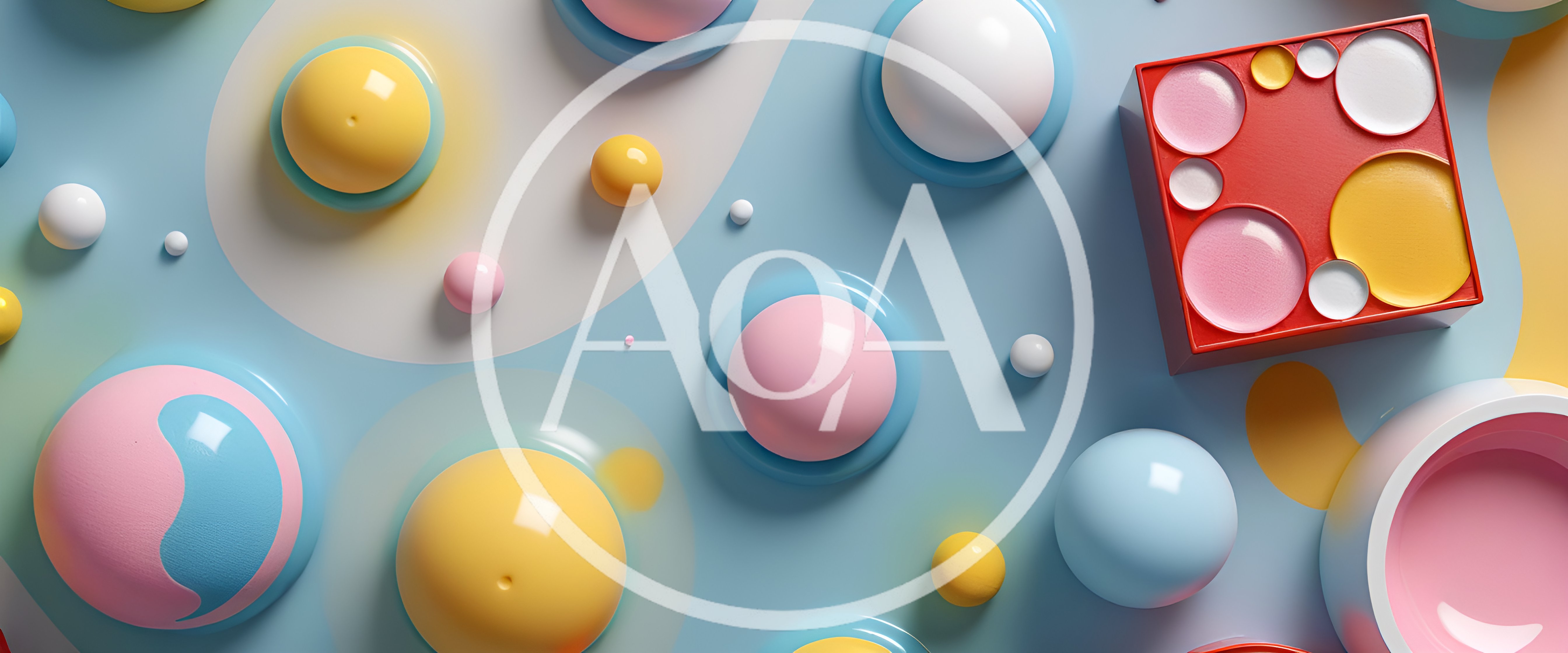 Abstract 3D Composition With Colorful Spheres And Shapes