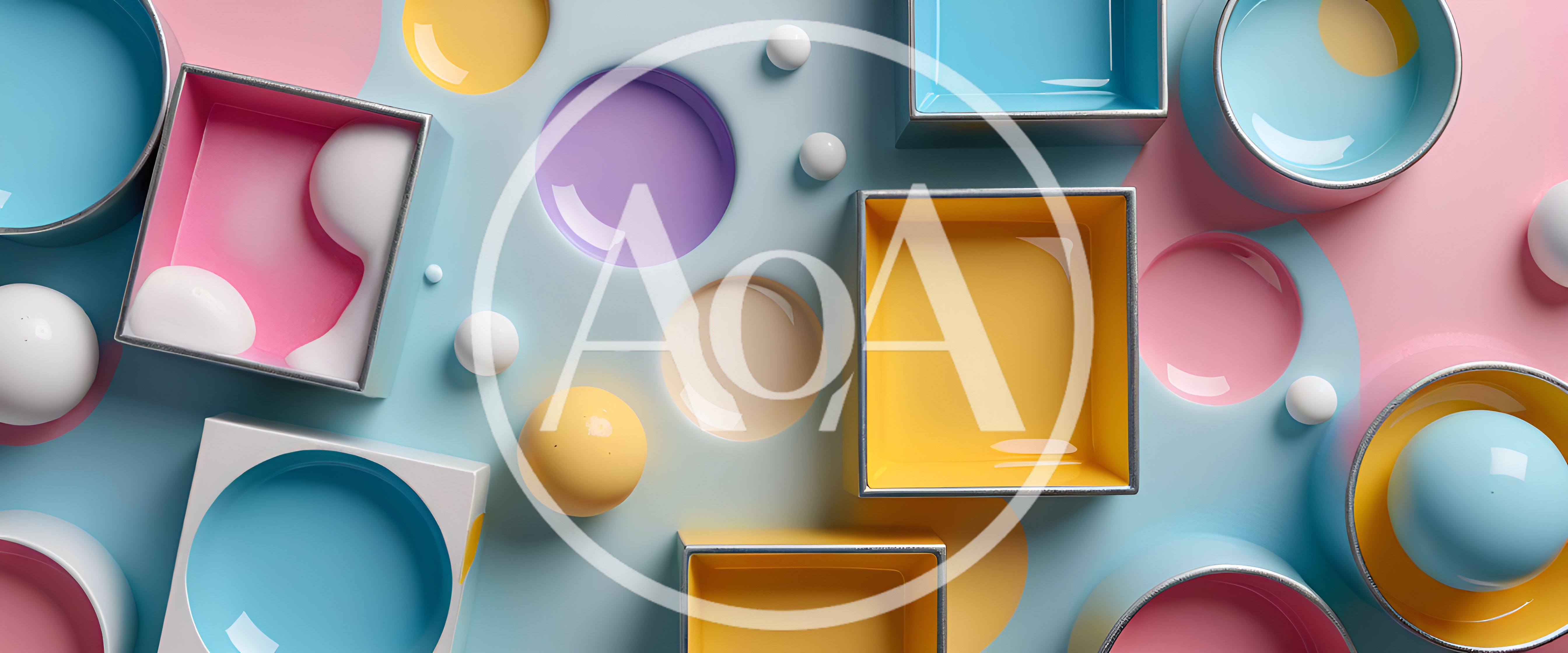 Abstract 3D Composition With Geometric Shapes And Pastel Colors