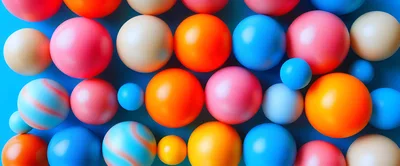 Abstract Background Of Colorful Glossy Spheres