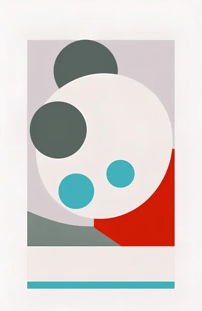 Abstract Geometric Composition With Circles And Rectangles