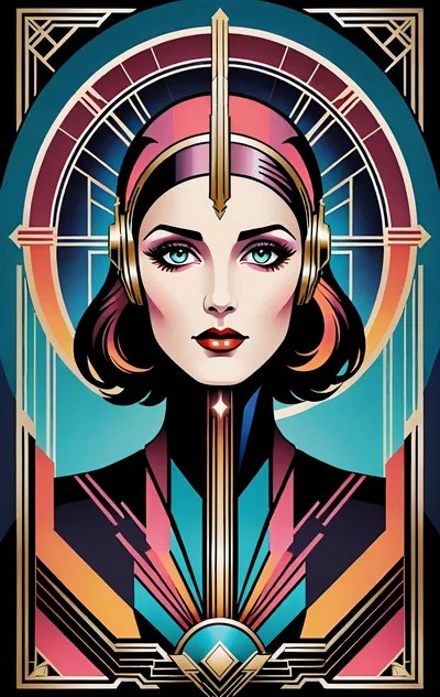 Art Deco Portrait Of A Futuristic Woman