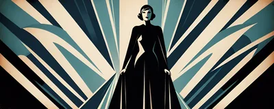 Art Deco Illustration Of A Woman In A Gown