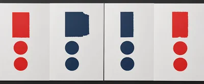 Four Abstract Panels With Geometric Shapes And Colors
