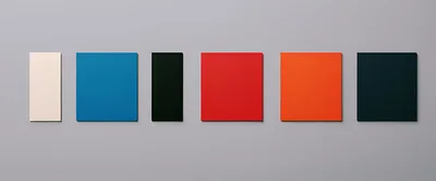 Six Rectangular Panels In Various Solid Colors