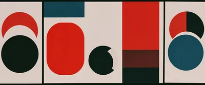 Abstract Geometric Art Composition With Bold Shapes