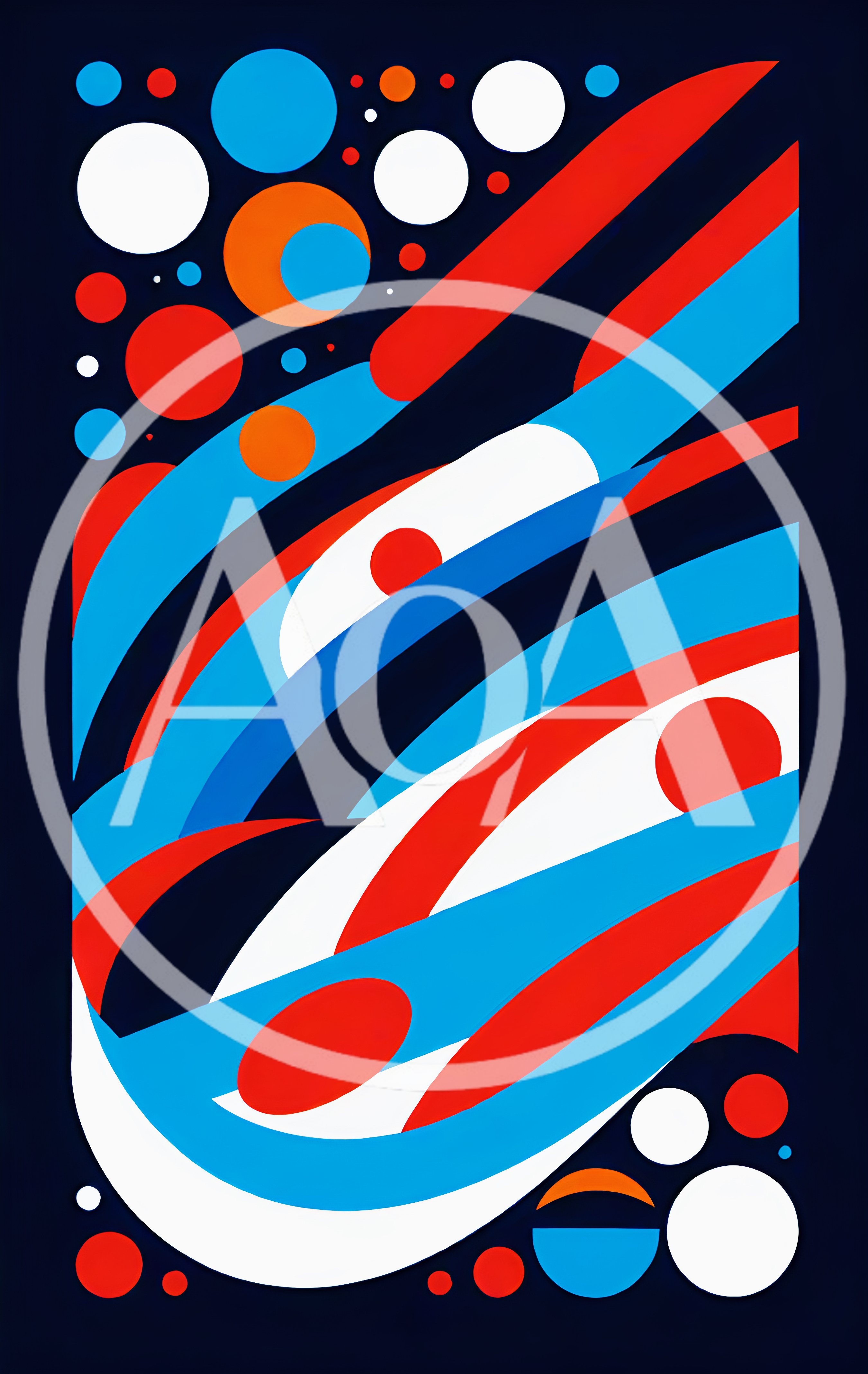 Abstract Geometric Composition With Vibrant Fluid Shapes
