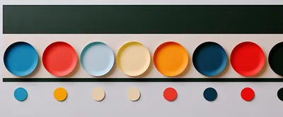 Minimalist Flat Lay Of Colorful Circular Plates