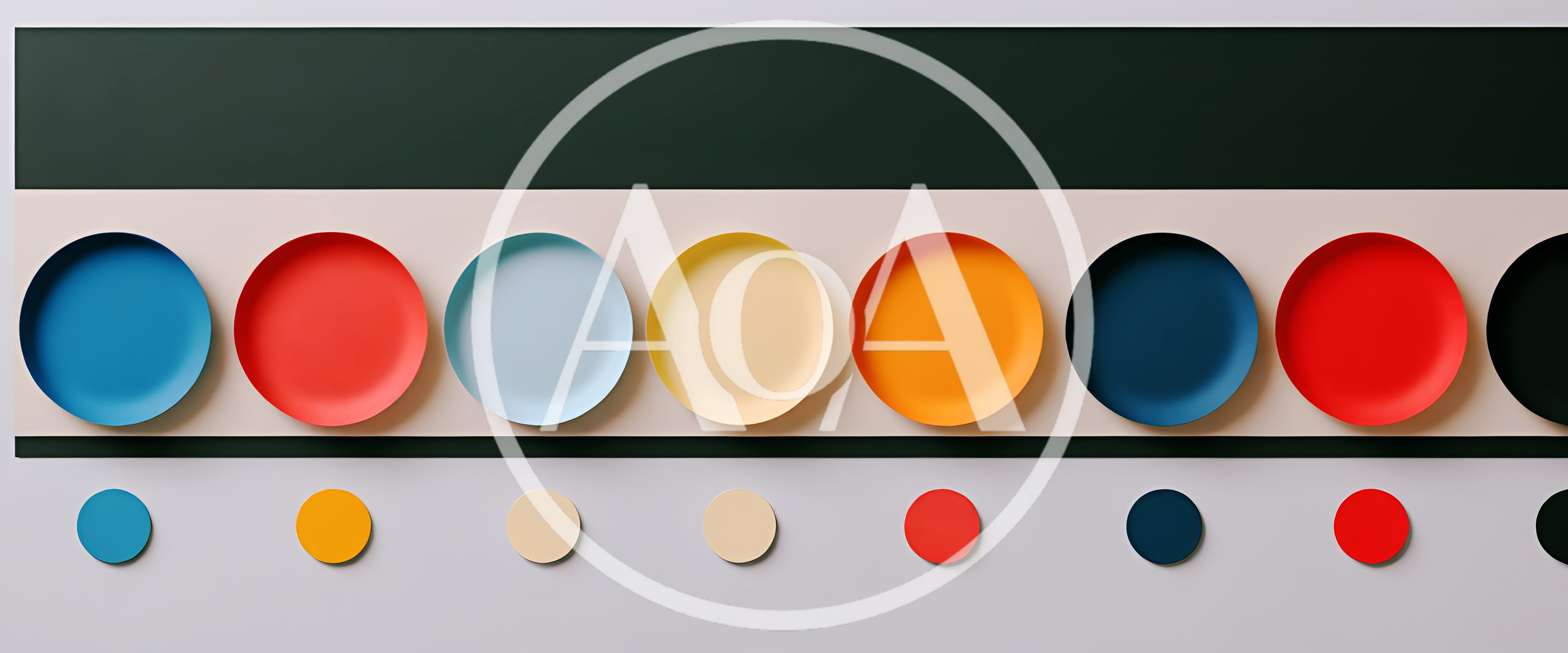 Minimalist Flat Lay Of Colorful Circular Plates