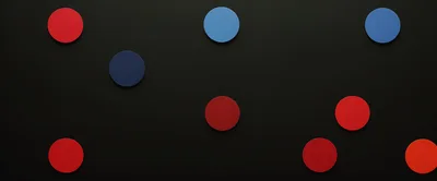 Abstract Composition Of Colorful Circular Discs On Black Background