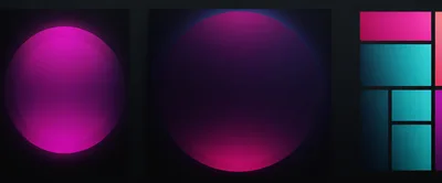 Abstract Neon Gradient Circles And Rectangular Grid Panels