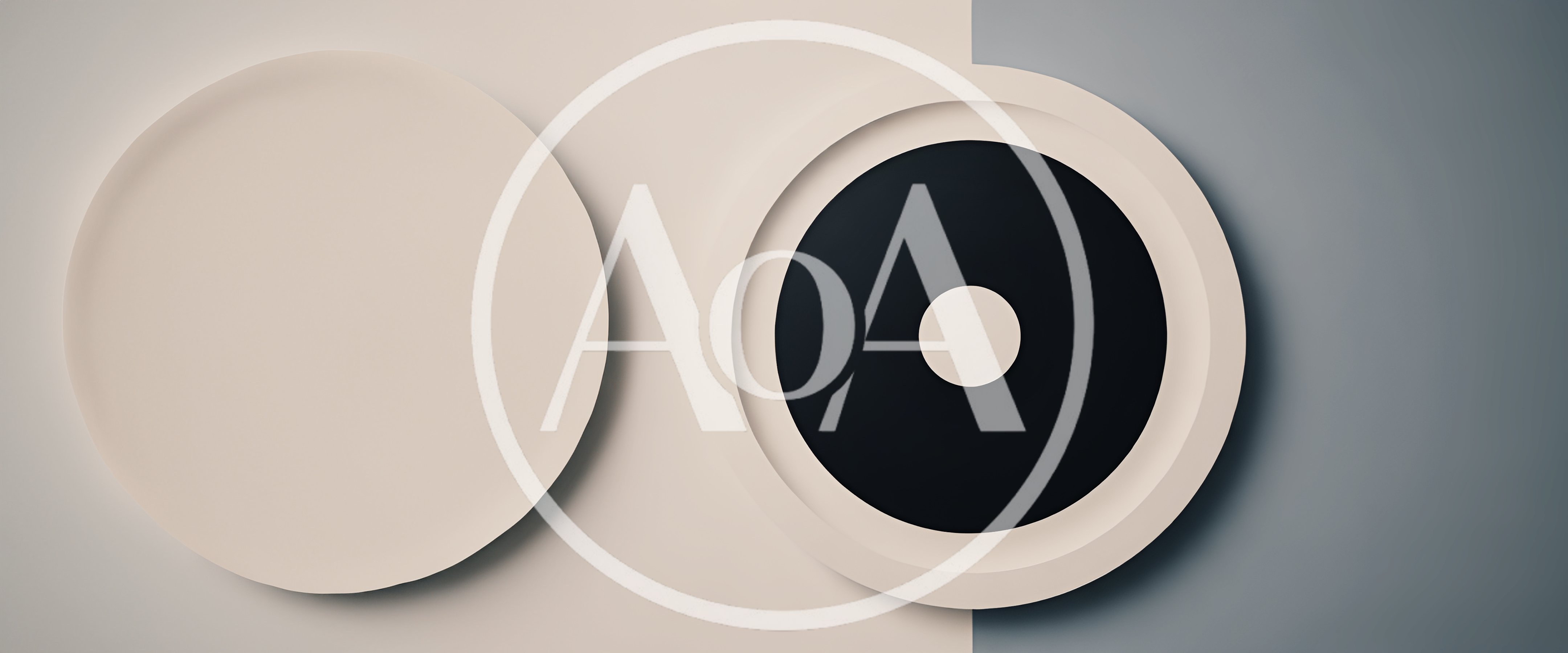 Minimalist Abstract 3D Circles On Split Background