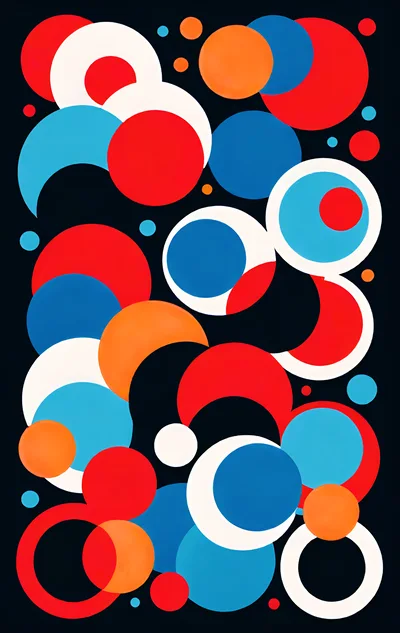 Abstract Geometric Pattern With Colorful Overlapping Circles