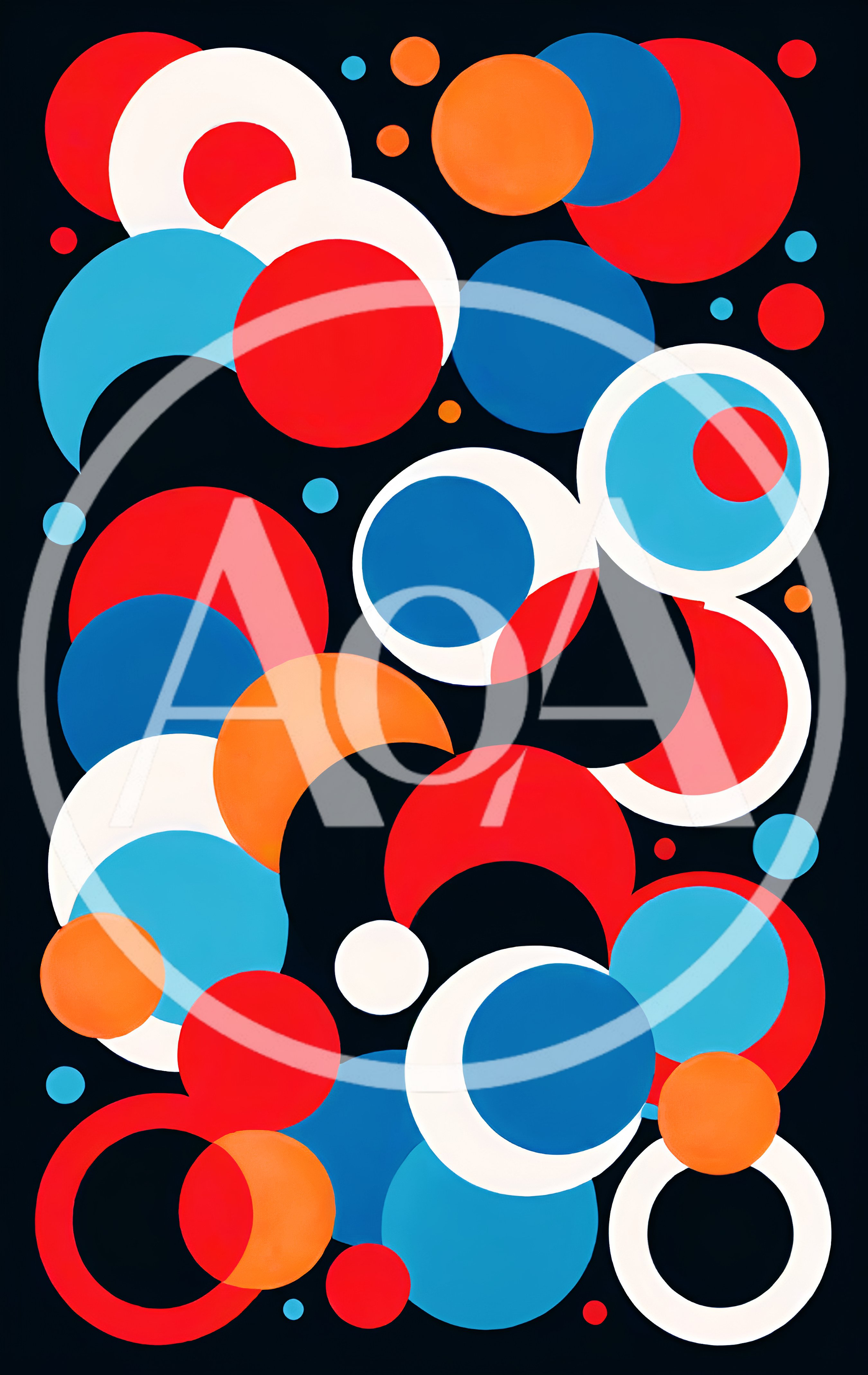 Abstract Geometric Pattern With Colorful Overlapping Circles