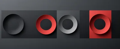 Abstract Minimalist Geometric Circles On Dark Background