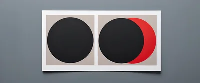 Minimalist Graphic Art Featuring Two Circular Geometric Compositions