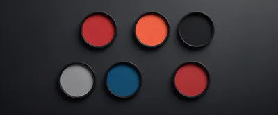Six Colorful Circular Buttons On A Dark Background