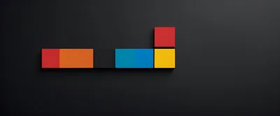 Abstract Colorful Geometric Blocks On Dark Background