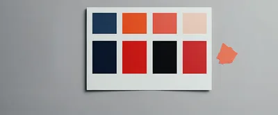 Color Palette Swatches With A Floating Orange Shape