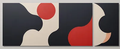 Abstract Geometric Wall Art With Organic Shapes