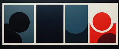 Abstract Geometric Four Panel Wall Art Composition