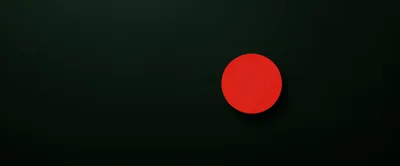 Minimalist Red Circle On Dark Green Background