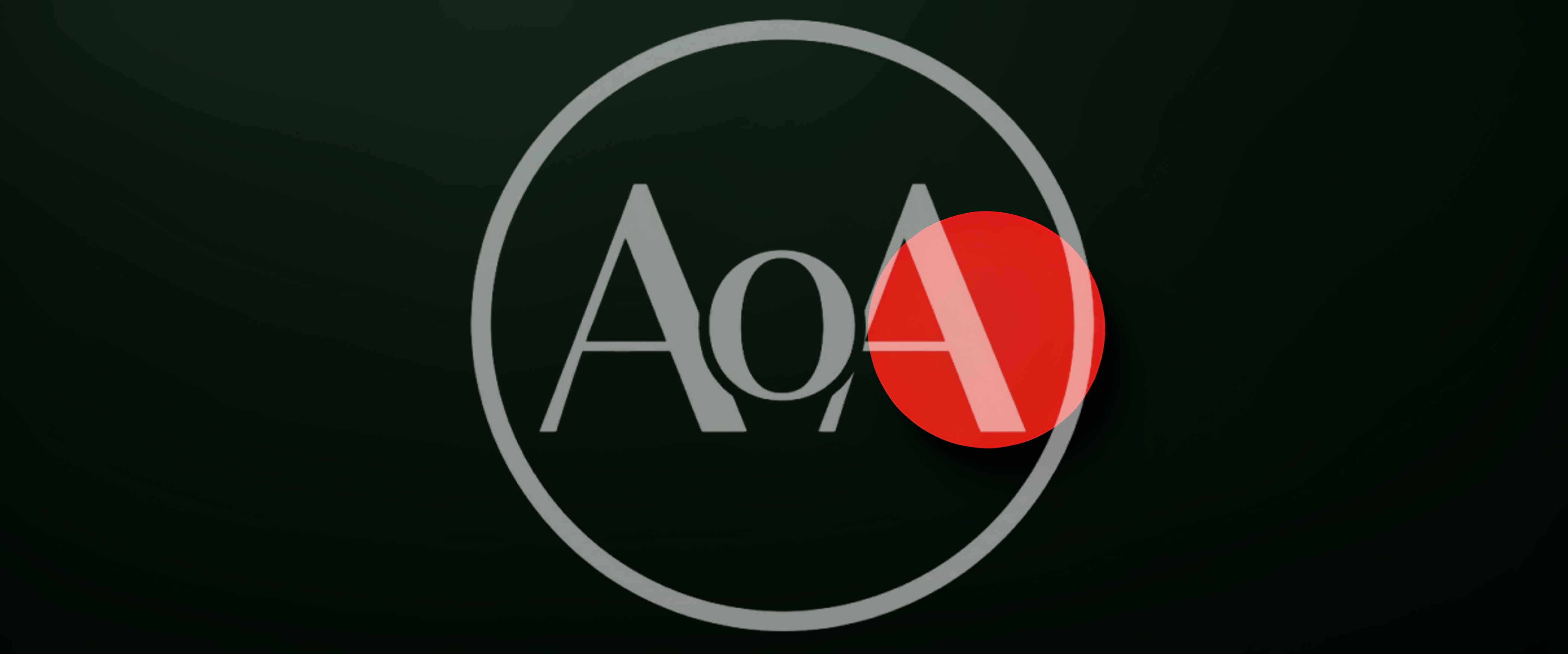 Minimalist Red Circle On Dark Green Background