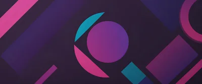 Abstract Geometric Background With Vibrant Purple And Cyan Shapes