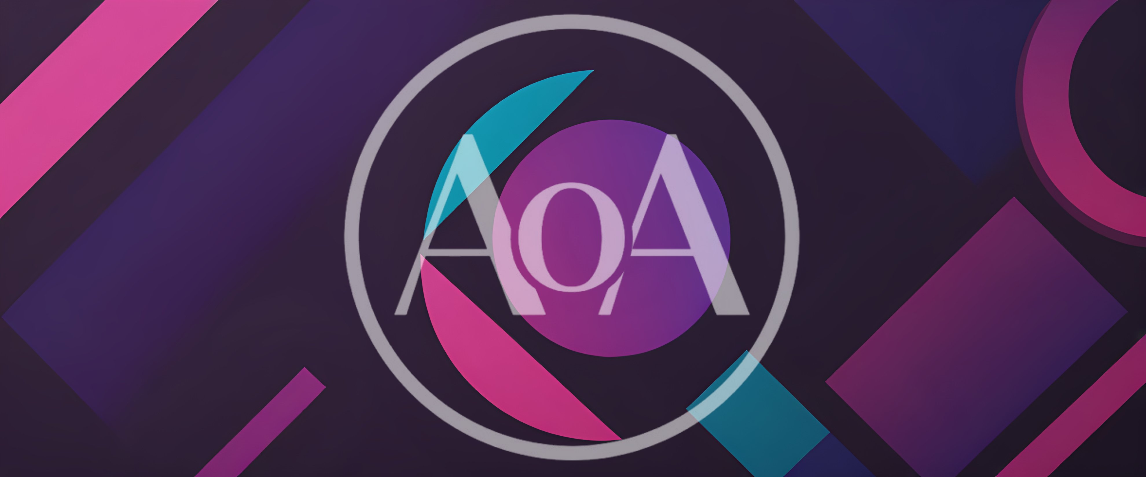 Abstract Geometric Background With Vibrant Purple And Cyan Shapes