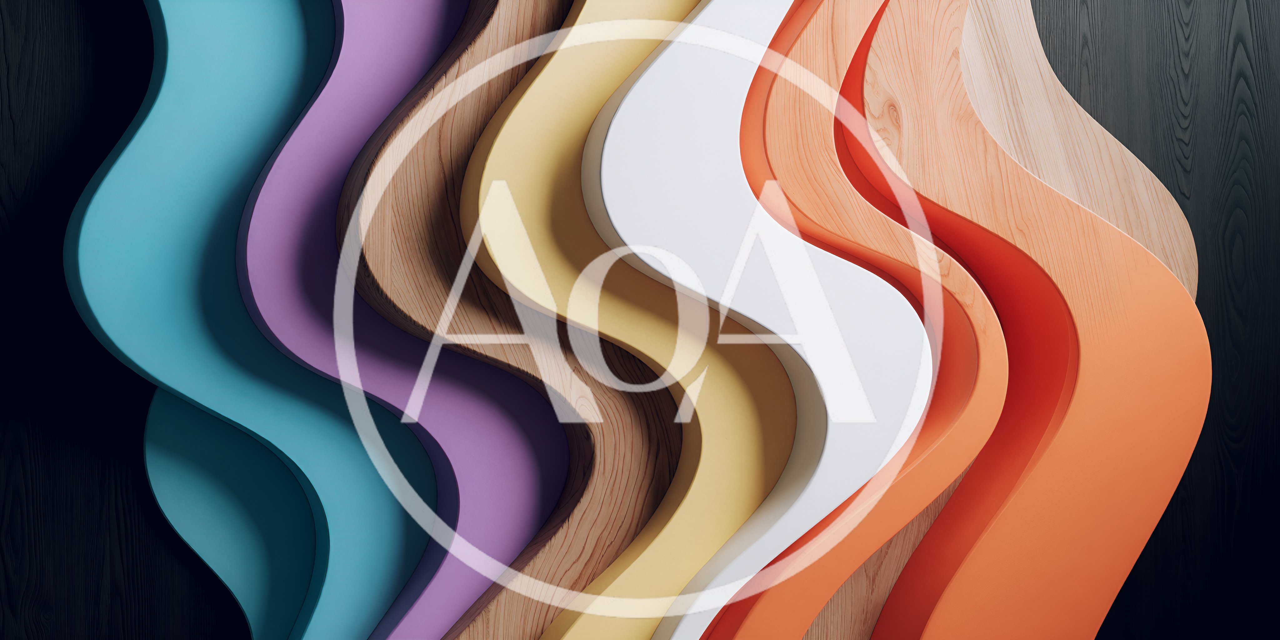 Abstract Wavy Layers With Colorful Wood Textures