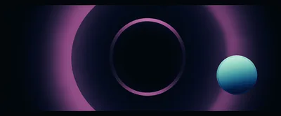Abstract Purple Glowing Rings With A Cyan Sphere
