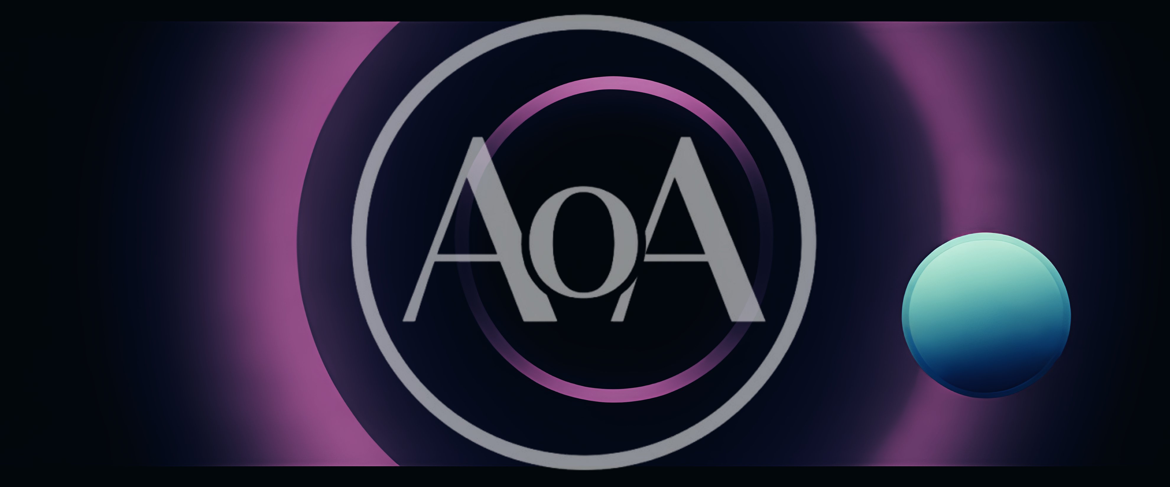 Abstract Purple Glowing Rings With A Cyan Sphere