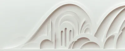 Abstract White Architectural Relief With Arched Geometric Forms