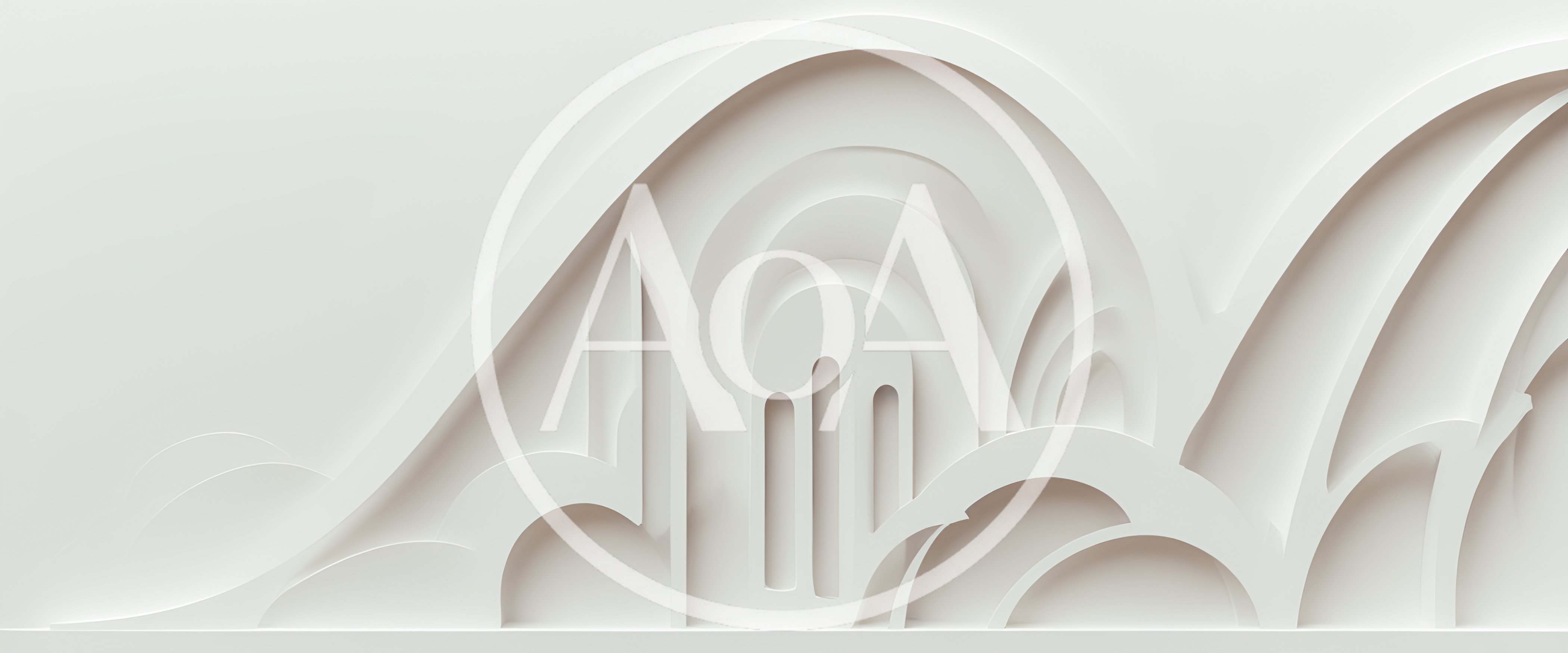 Abstract White Architectural Relief With Arched Geometric Forms