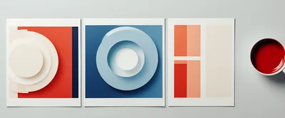 Abstract Geometric Art Prints With Coffee Cup