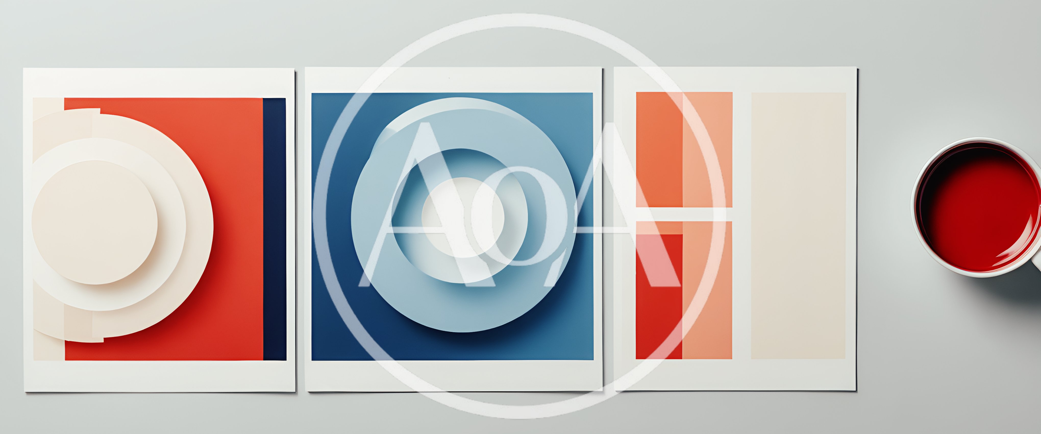 Abstract Geometric Art Prints With Coffee Cup