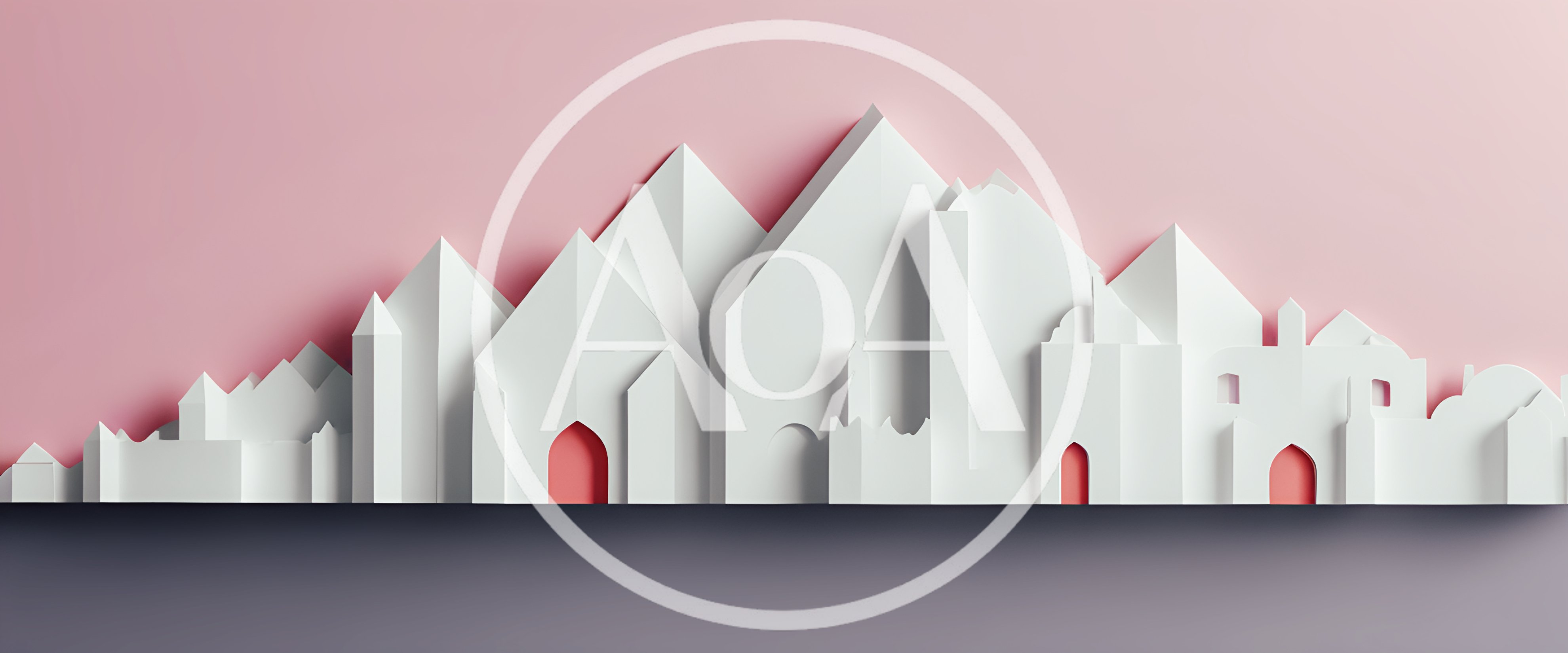 Minimalist Paper Cutout Cityscape Illustration