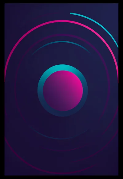 Abstract Neon Circular Gradient Background Design