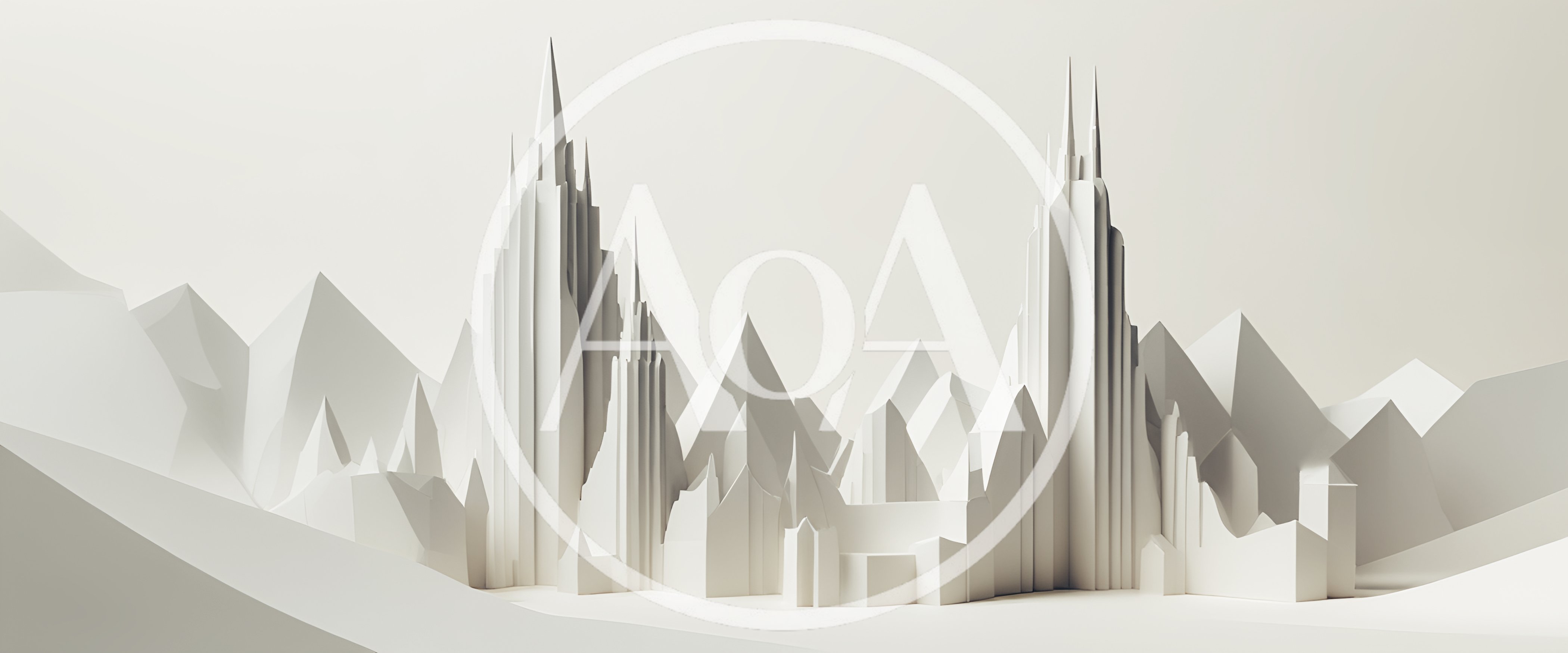 Minimalist White Papercraft Cityscape Architecture