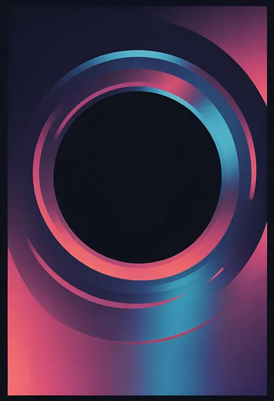 Abstract Neon Circular Gradient Background Design