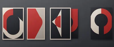 Minimalist Abstract Geometric Art Prints Set