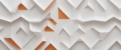 Abstract Geometric White And Orange Paper Fold Background