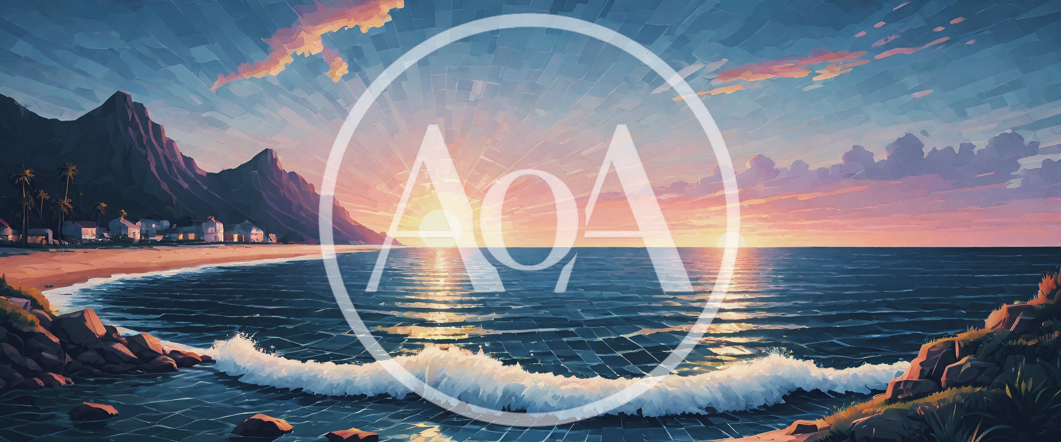 Digital Art Of A Tropical Beach Sunset