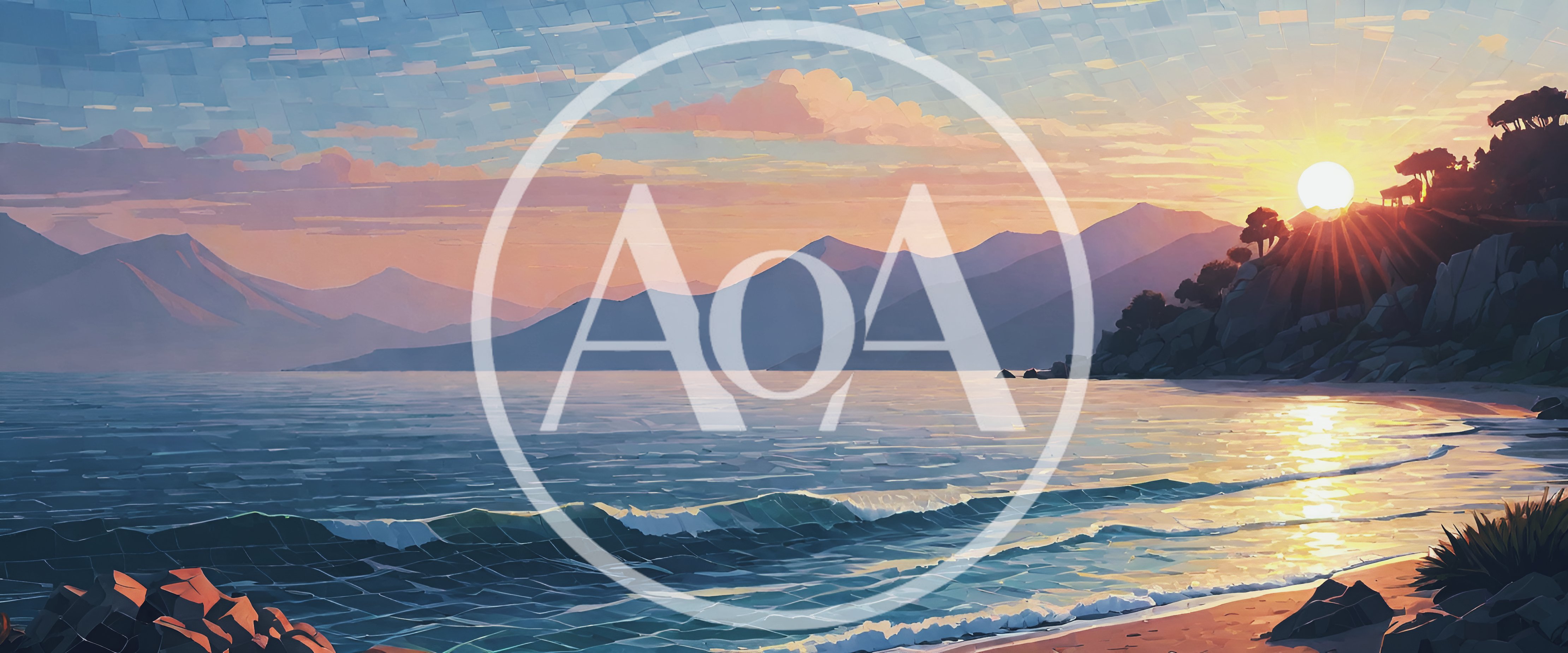 Digital Painting Of A Serene Coastal Sunset