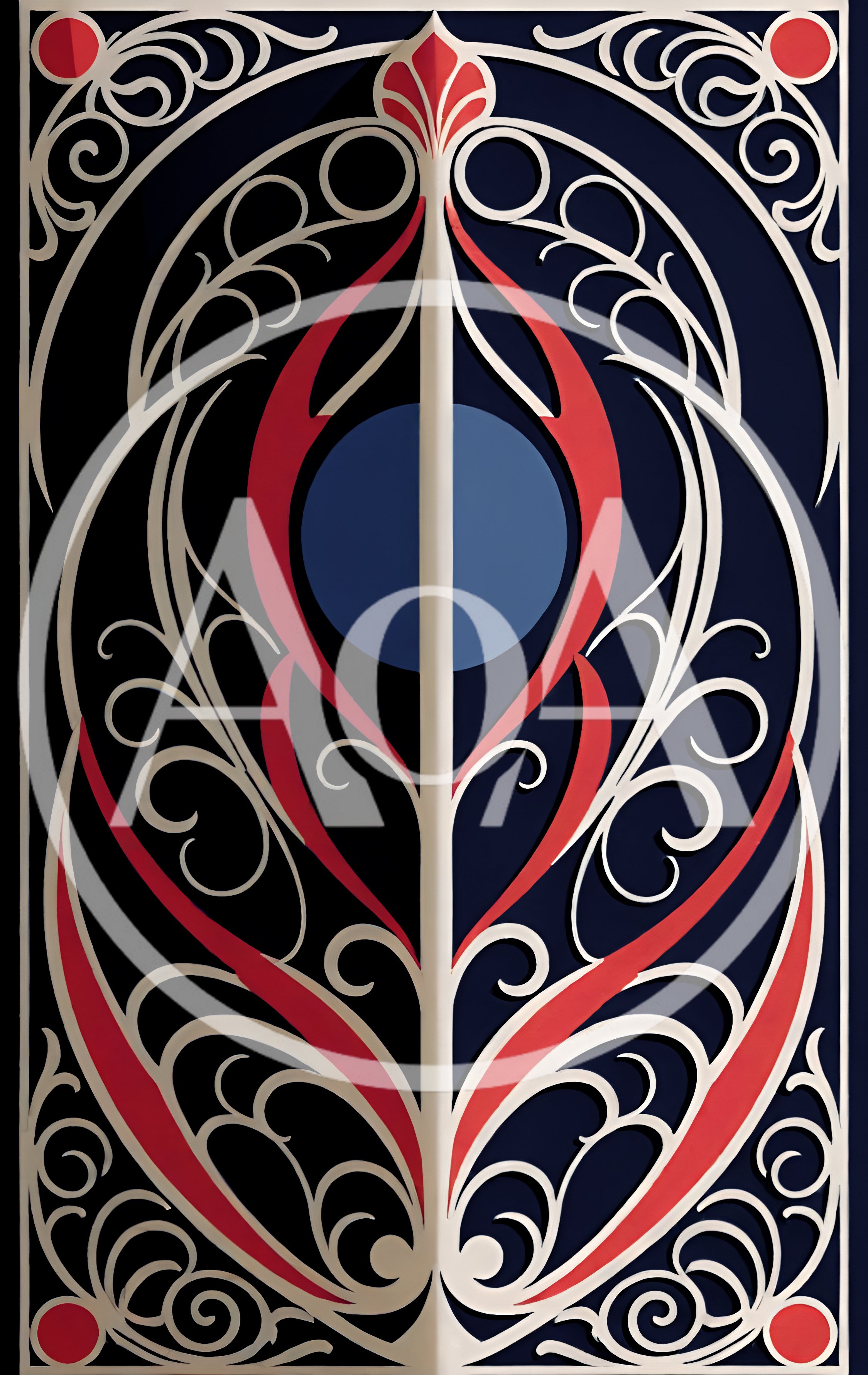 Art Nouveau Decorative Panel With Symmetrical Floral Motifs